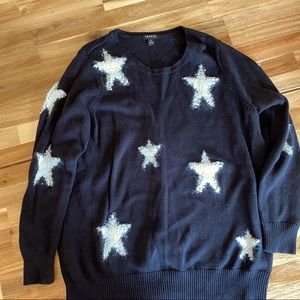 TORRID black and white textured star pullover sweater